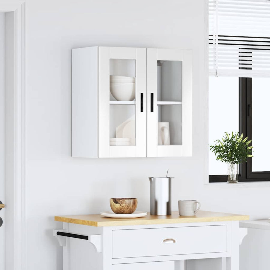Keukenwandkast met glazen deur Porto hoogglans wit