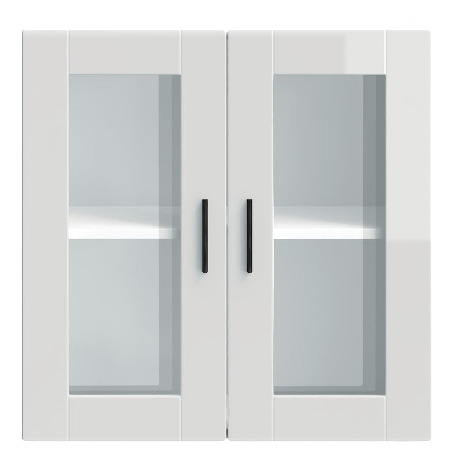 Keukenwandkast met glazen deur Porto hoogglans wit