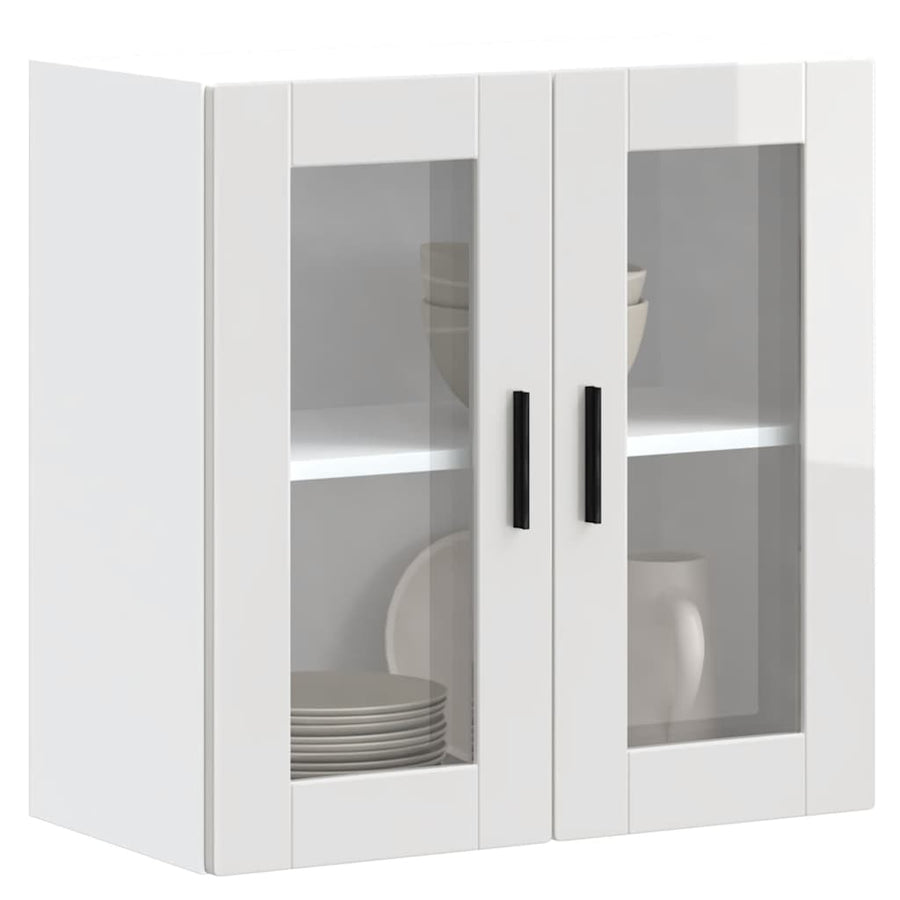 Keukenwandkast met glazen deur Porto hoogglans wit