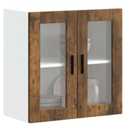 Keukenwandkast 60x31x60 cm gerookt eiken glas
