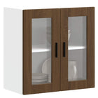 Keukenwandkast Porto 60x31x60 cm bruin eikenkleur met glazen deur