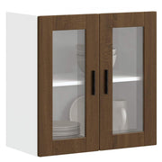 Keukenwandkast Porto 60x31x60 cm bruin eikenkleur met glazen deur