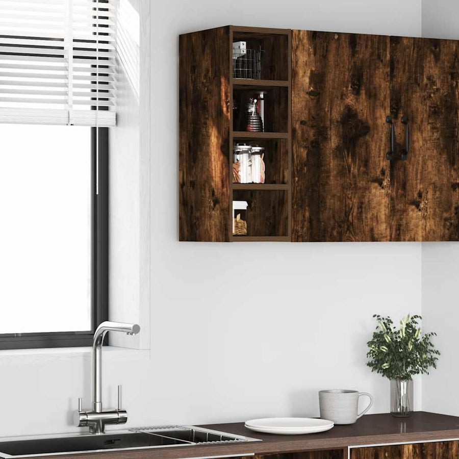 Hangkast 20x29,5x60 cm bewerkt hout gerookt eikenkleurig