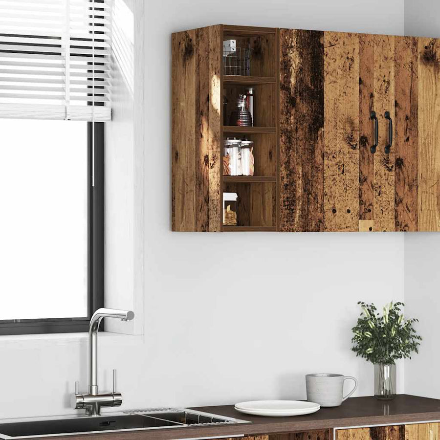 Hangkast 20x29,5x60 cm bewerkt hout oud houtkleurig