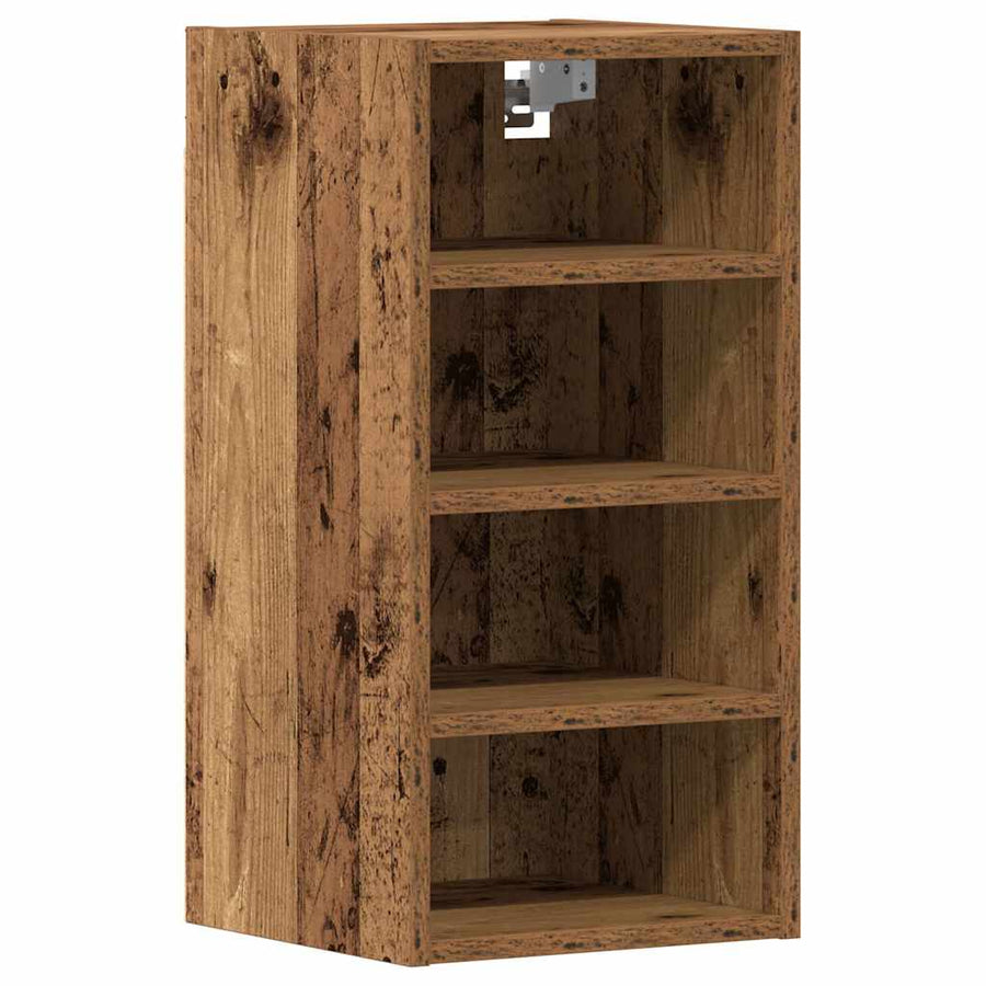 Hangkast 30x29,5x60 cm bewerkt hout oud houtkleurig