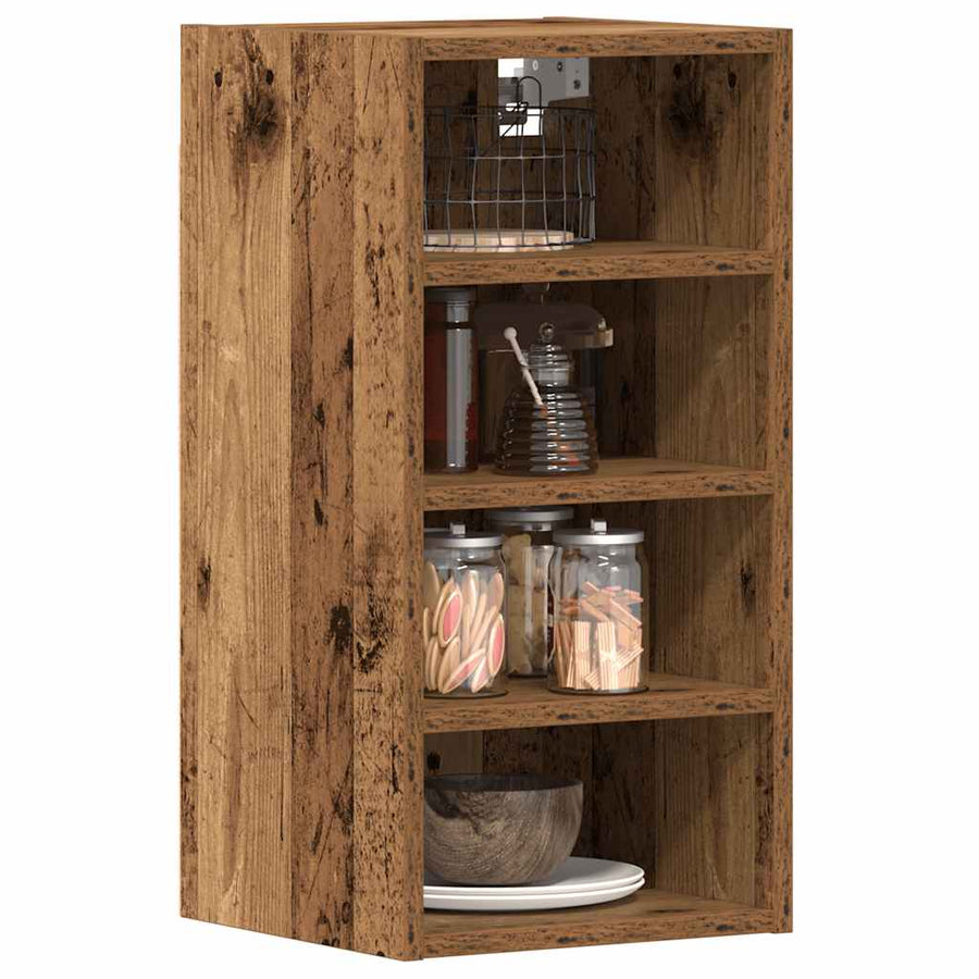 Hangkast 30x29,5x60 cm bewerkt hout oud houtkleurig