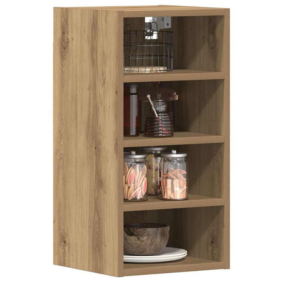 Hangkast 30x29,5x60 cm bewerkt hout artisanaal eikenkleur