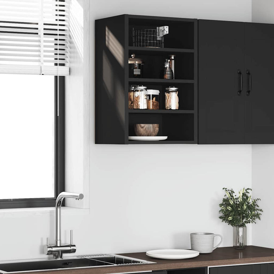 Hangkast 40x29,5x60 cm bewerkt hout zwart