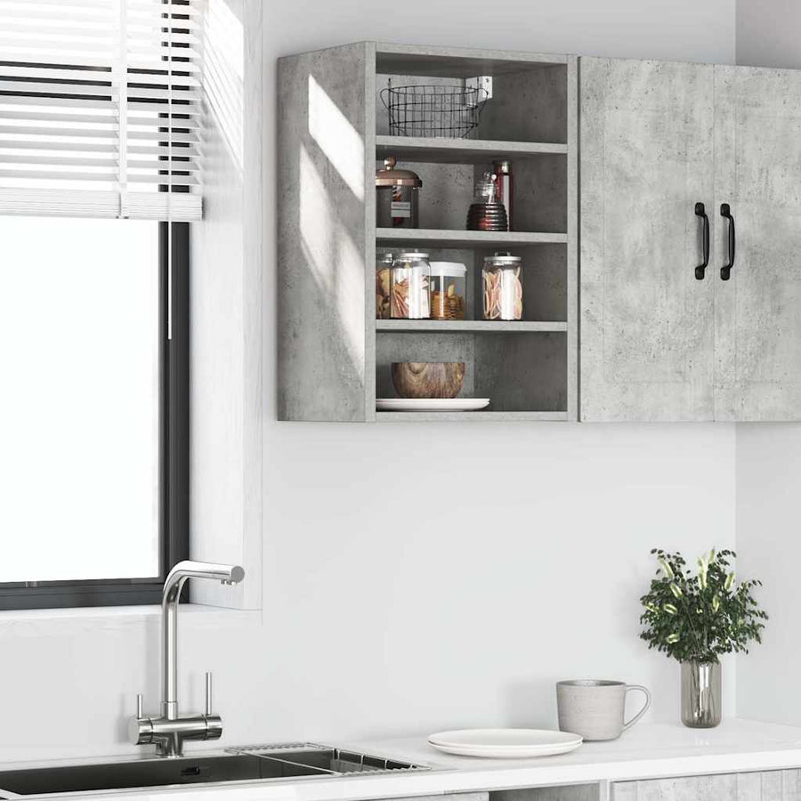 Hangkast 40x29,5x60 cm bewerkt hout betongrijs
