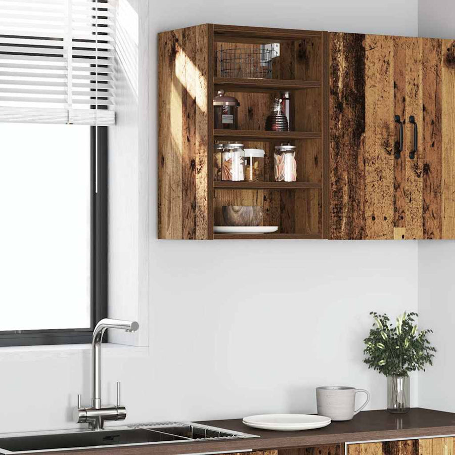 Hangkast 40x29,5x60 cm bewerkt hout oud houtkleurig