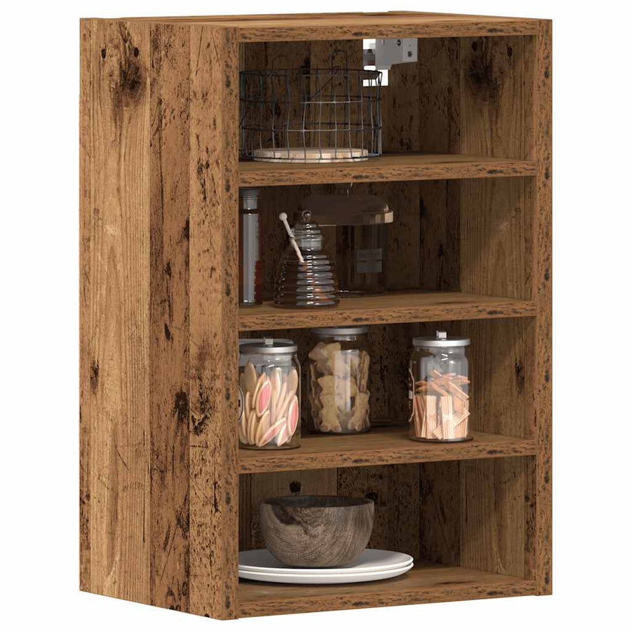 Hangkast 40x29,5x60 cm bewerkt hout oud houtkleurig