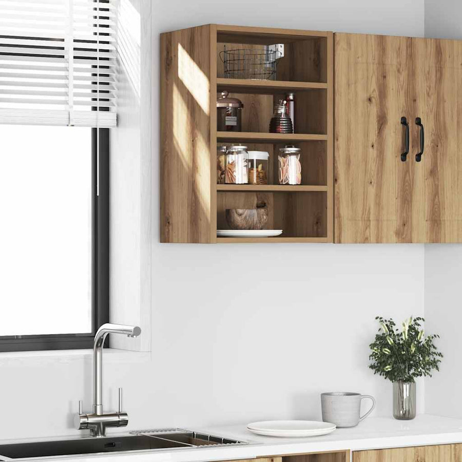 Hangkast 40x29,5x60 cm bewerkt hout artisanaal eikenkleur