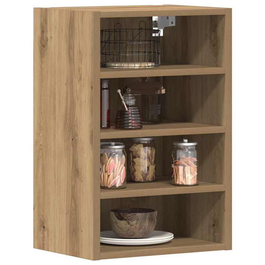 Hangkast 40x29,5x60 cm bewerkt hout artisanaal eikenkleur