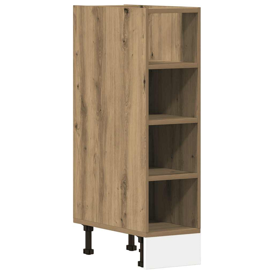 Onderkast 20x44,5x81,5 cm bewerkt hout artisanaal eikenkleur