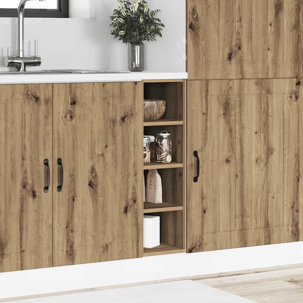 Onderkast 20x44,5x81,5 cm bewerkt hout artisanaal eikenkleur
