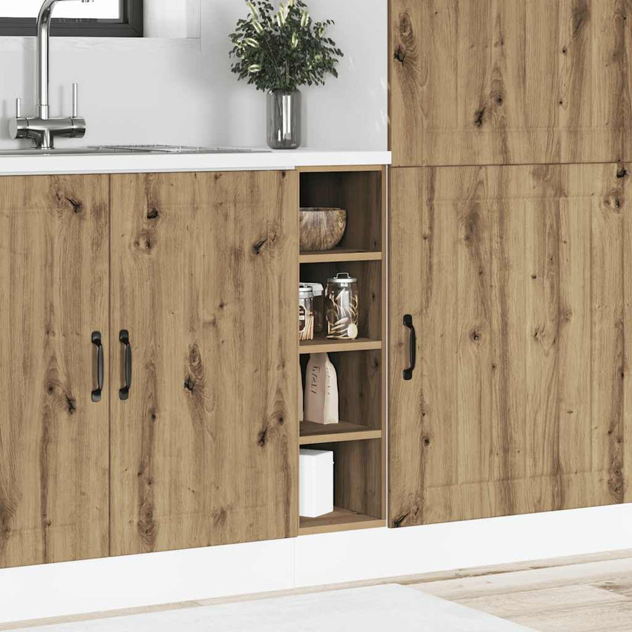 Onderkast 20x44,5x81,5 cm bewerkt hout artisanaal eikenkleur