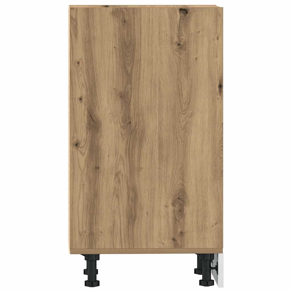 Onderkast 20x44,5x81,5 cm bewerkt hout artisanaal eikenkleur