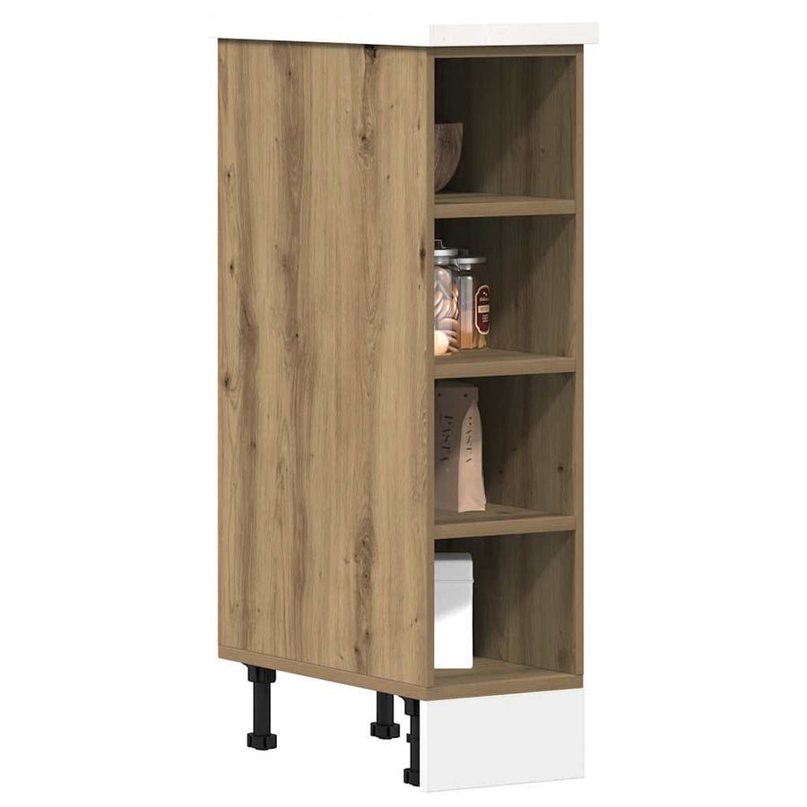 Onderkast 20x44,5x81,5 cm bewerkt hout artisanaal eikenkleur