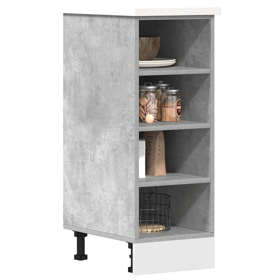Onderkast 30x44,5x81,5 cm bewerkt hout betongrijs