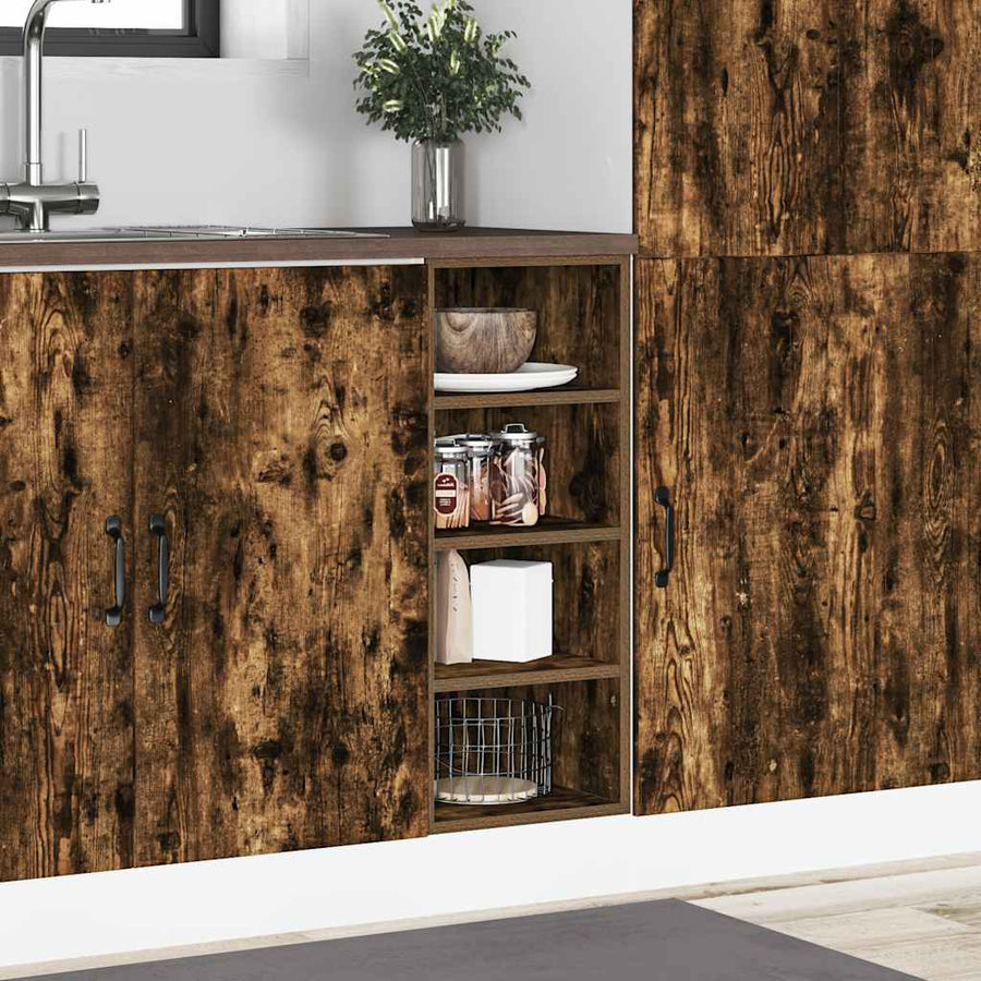 Onderkast 30x44,5x81,5 cm bewerkt hout gerookt eikenkleurig