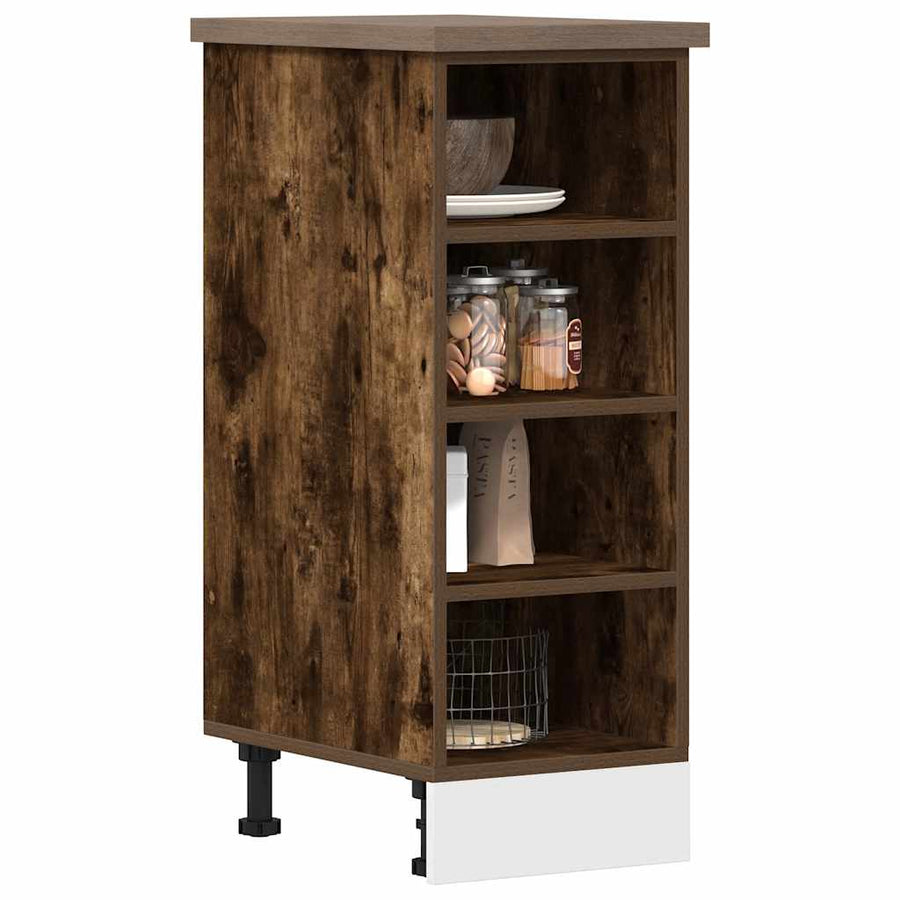 Onderkast 30x44,5x81,5 cm bewerkt hout gerookt eikenkleurig