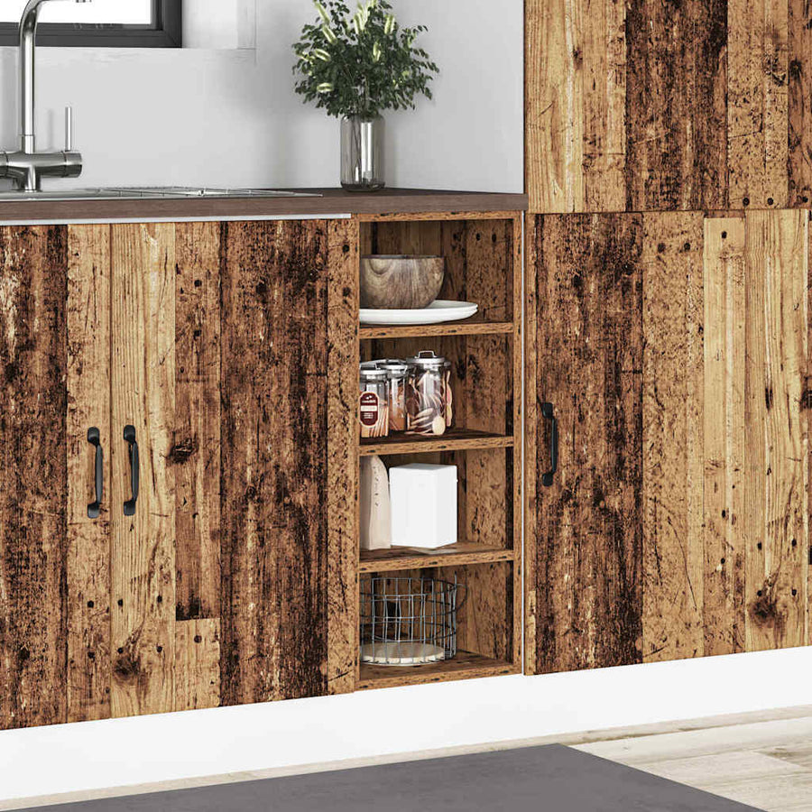 Onderkast 30x44,5x81,5 cm bewerkt hout oud houtkleurig