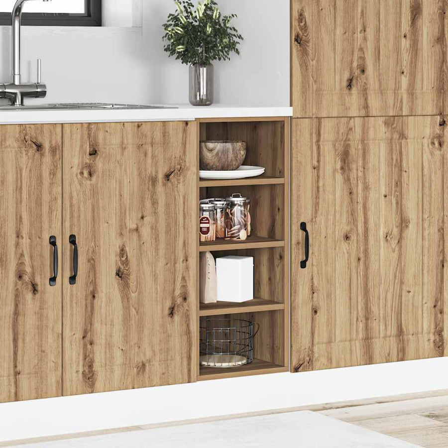 Onderkast 30x44,5x81,5 cm bewerkt hout artisanaal eikenkleur