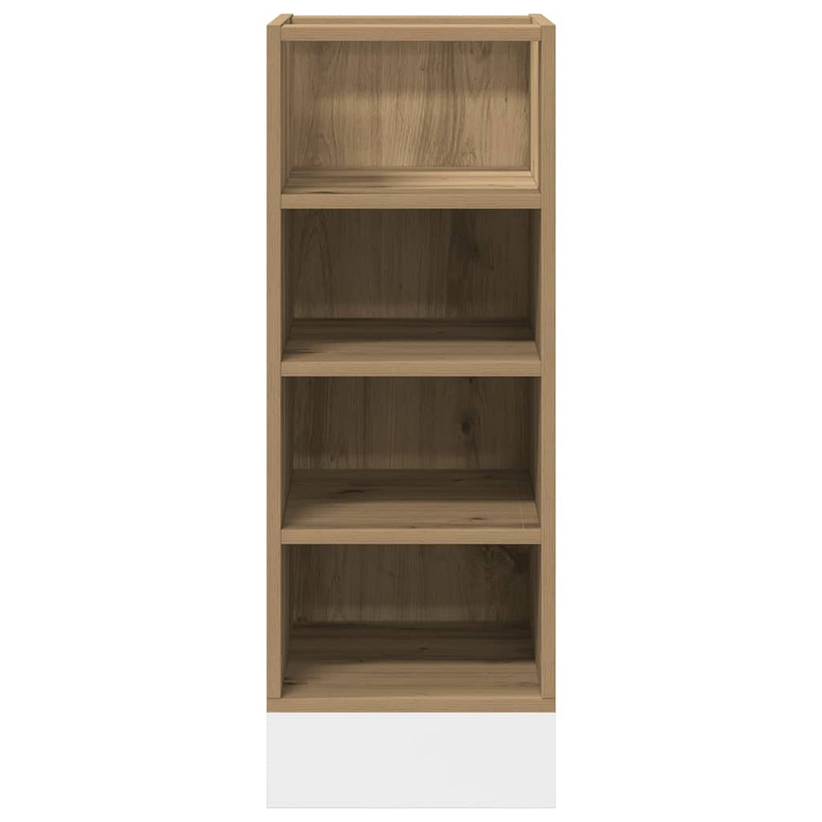 Onderkast 30x44,5x81,5 cm bewerkt hout artisanaal eikenkleur