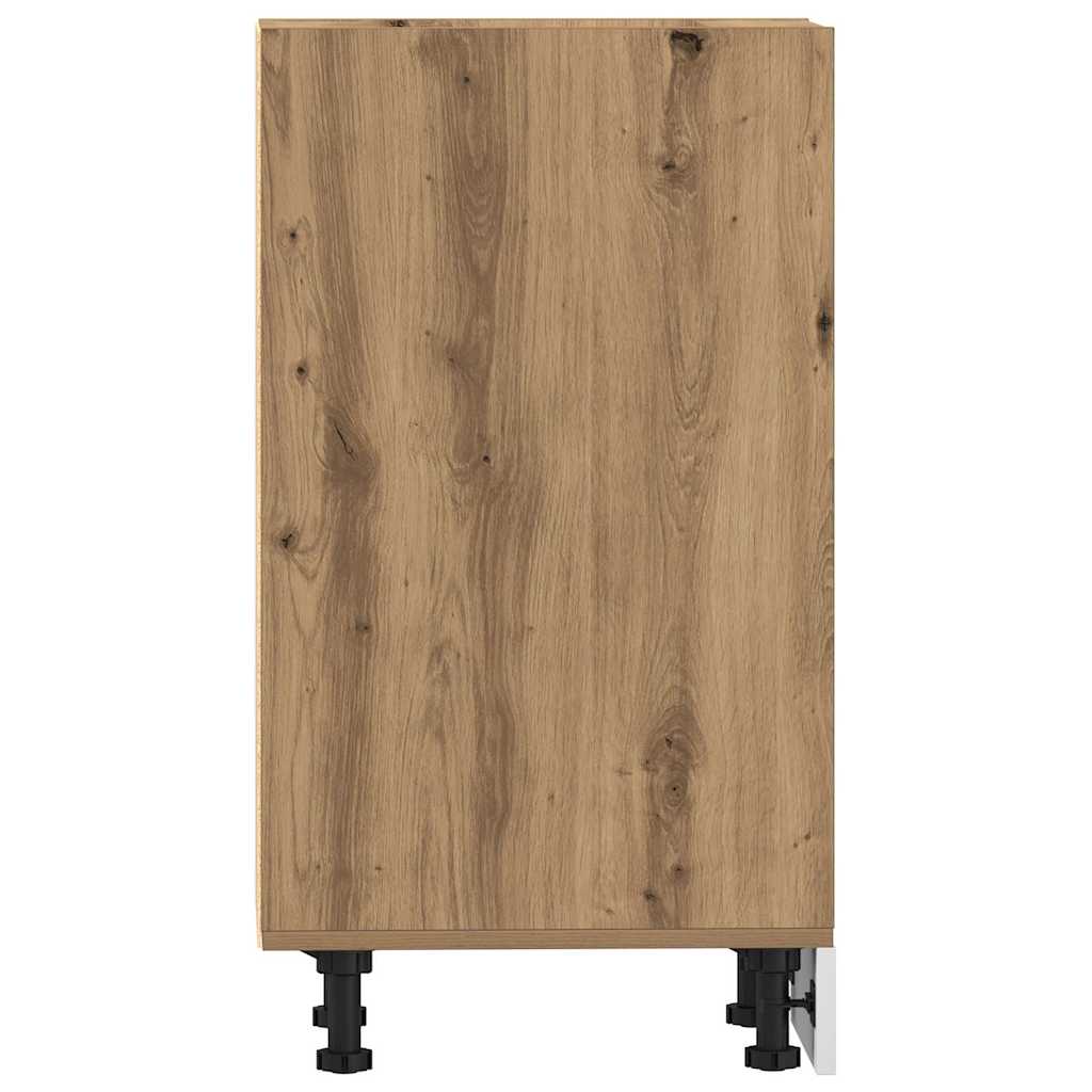 Onderkast 30x44,5x81,5 cm bewerkt hout artisanaal eikenkleur
