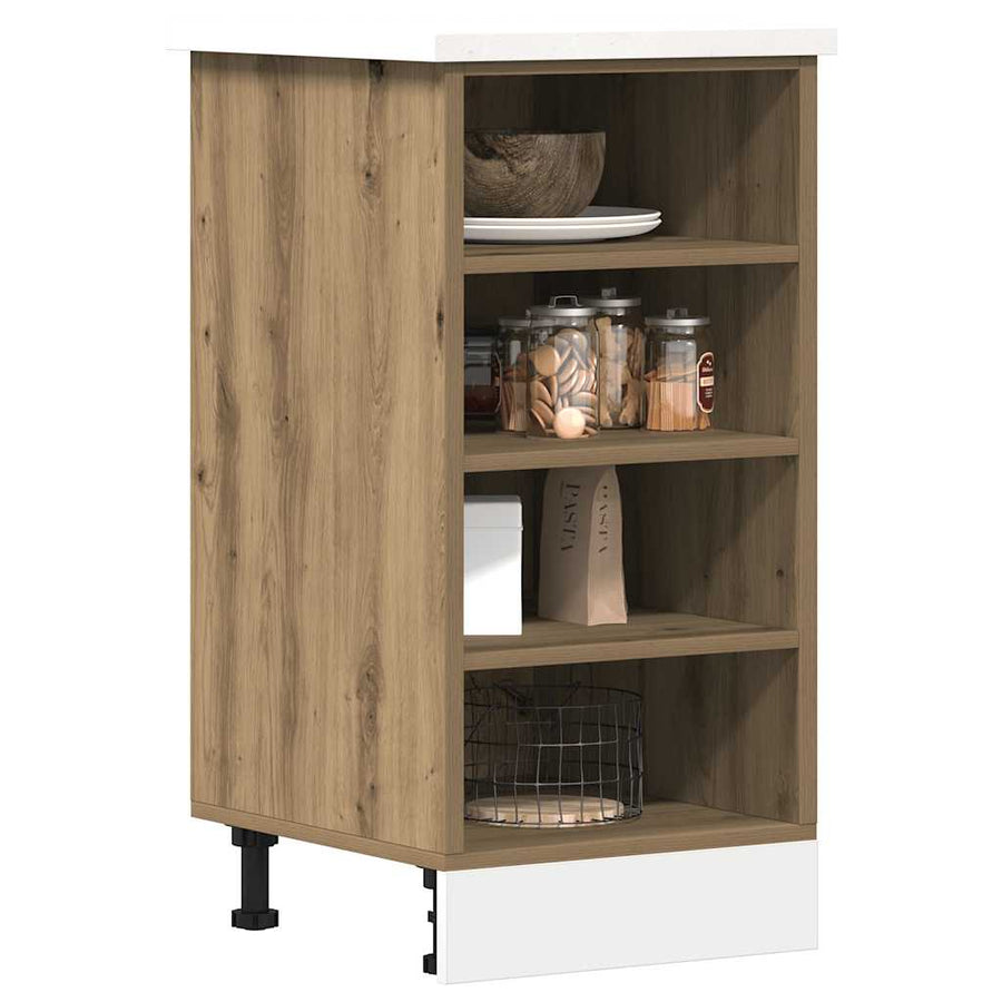 Onderkast 40x44,5x81,5 cm bewerkt hout artisanaal eikenkleur