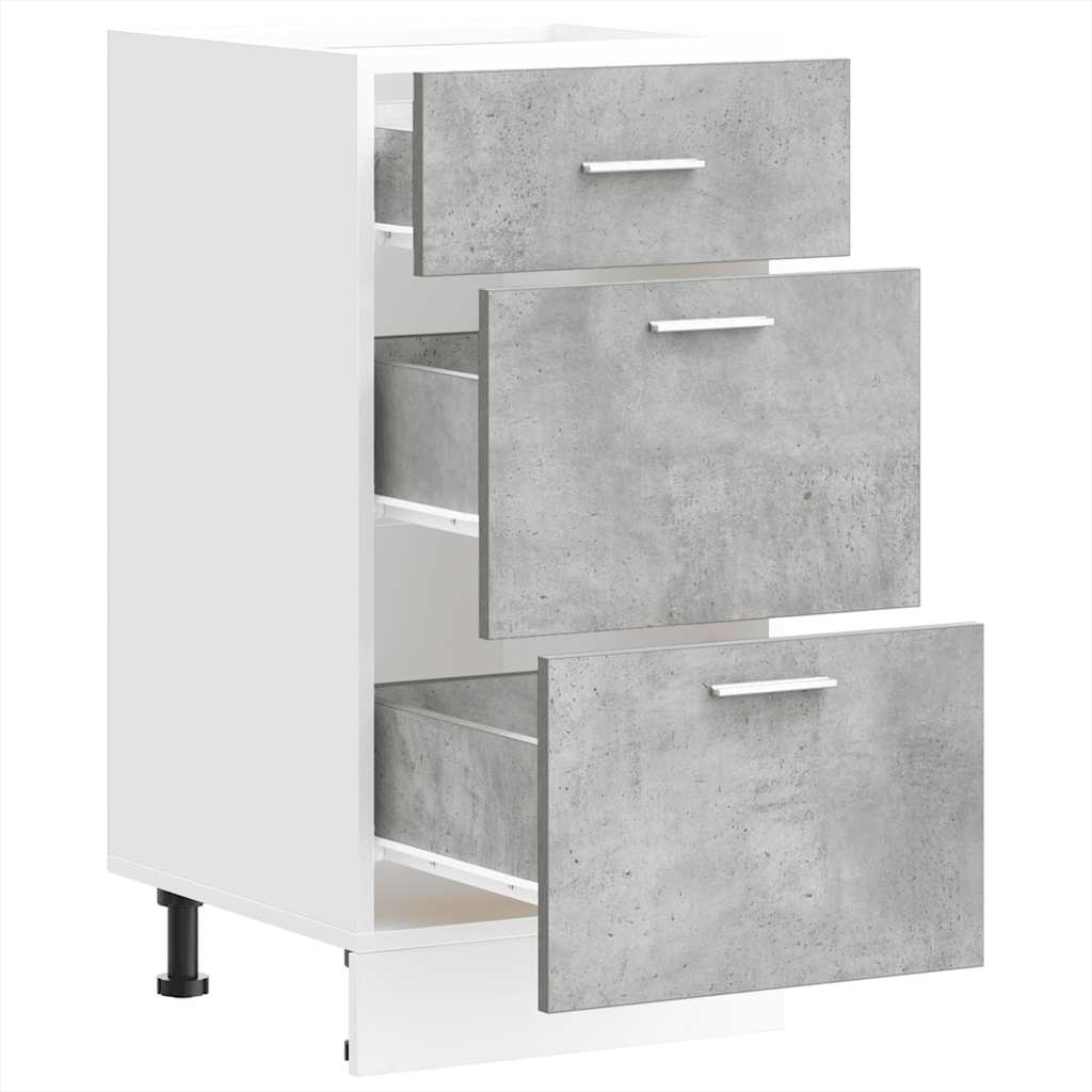 Onderkast 40x46x81,5 cm bewerkt hout betongrijs
