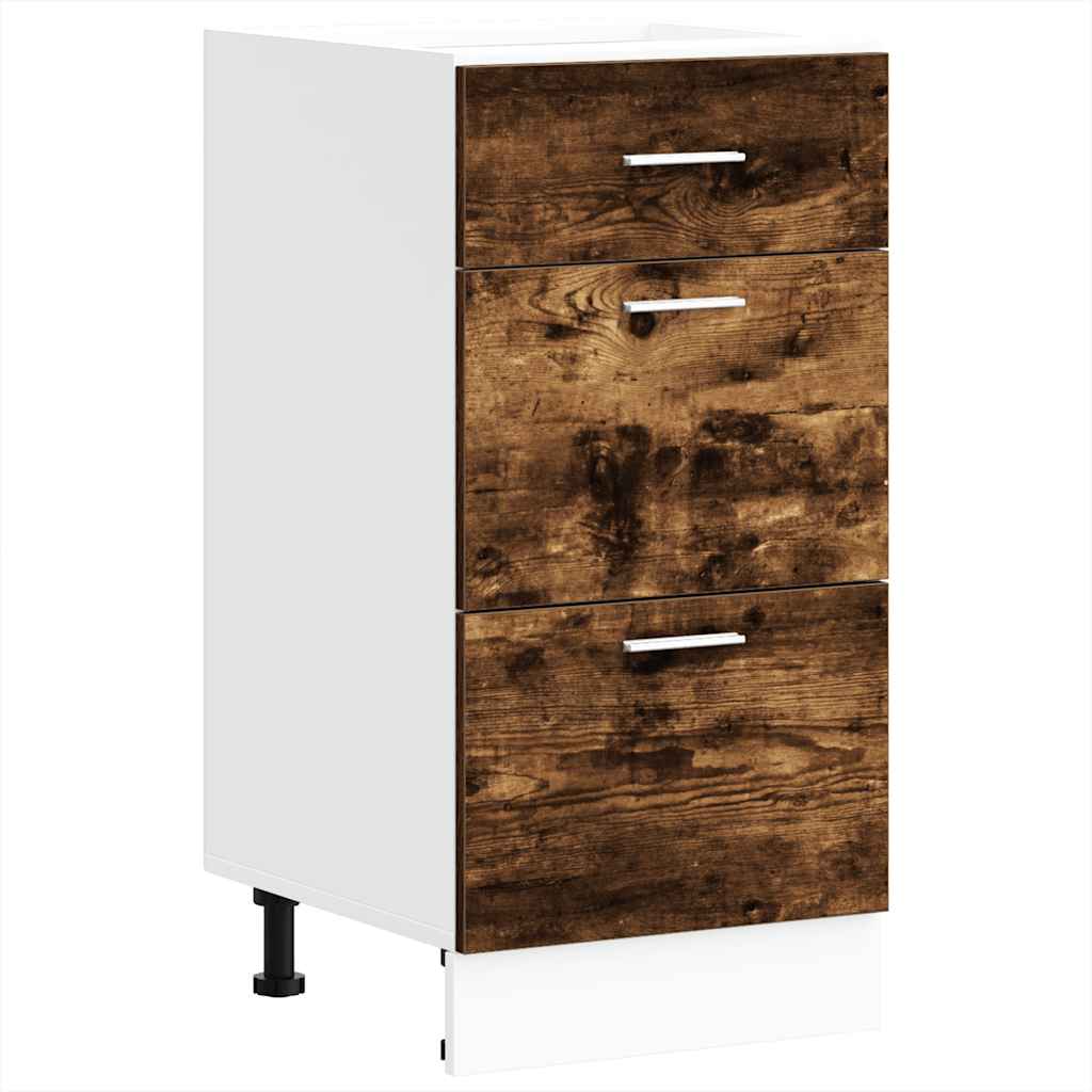 Onderkast 40x46x81,5 cm bewerkt hout gerookt eikenkleurig