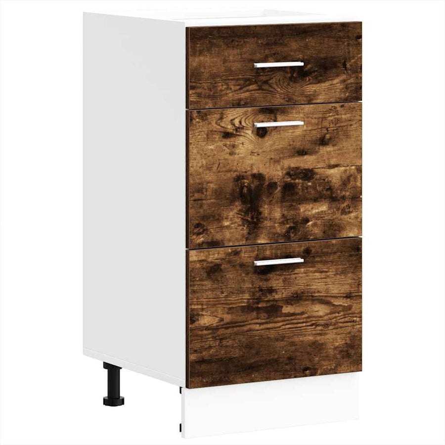 Onderkast 40x46x81,5 cm bewerkt hout gerookt eikenkleurig