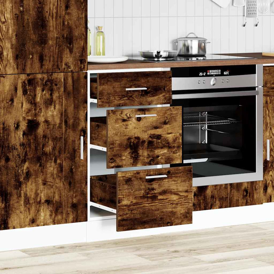 Onderkast 40x46x81,5 cm bewerkt hout gerookt eikenkleurig