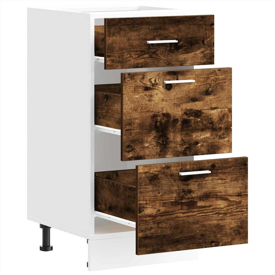 Onderkast 40x46x81,5 cm bewerkt hout gerookt eikenkleurig