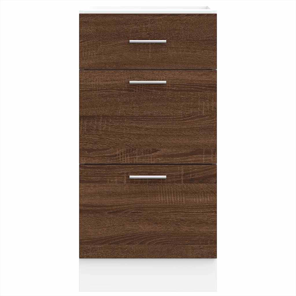 Onderkast 40x46x81,5 cm bewerkt hout bruin eikenkleur