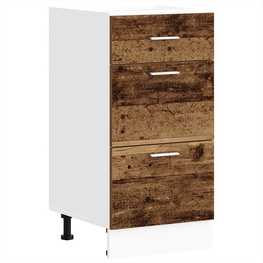 Onderkast 40x46x81,5 cm bewerkt hout oud houtkleurig