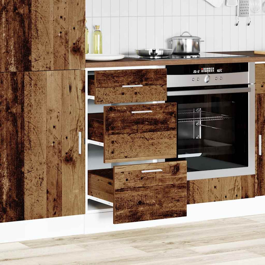 Onderkast 40x46x81,5 cm bewerkt hout oud houtkleurig