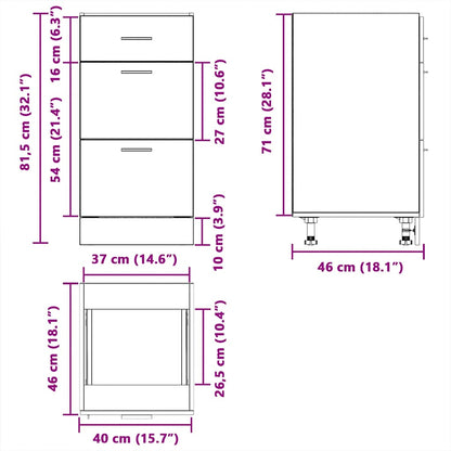 Onderkast 40x46x81,5 cm bewerkt hout oud houtkleurig
