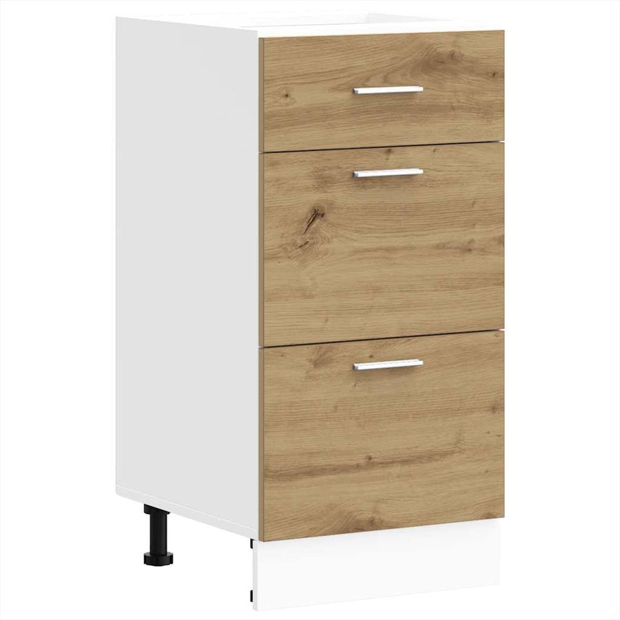 Onderkast 40x46x81,5 cm bewerkt hout artisanaal eikenkleur