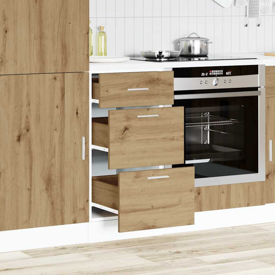 Onderkast 40x46x81,5 cm bewerkt hout artisanaal eikenkleur