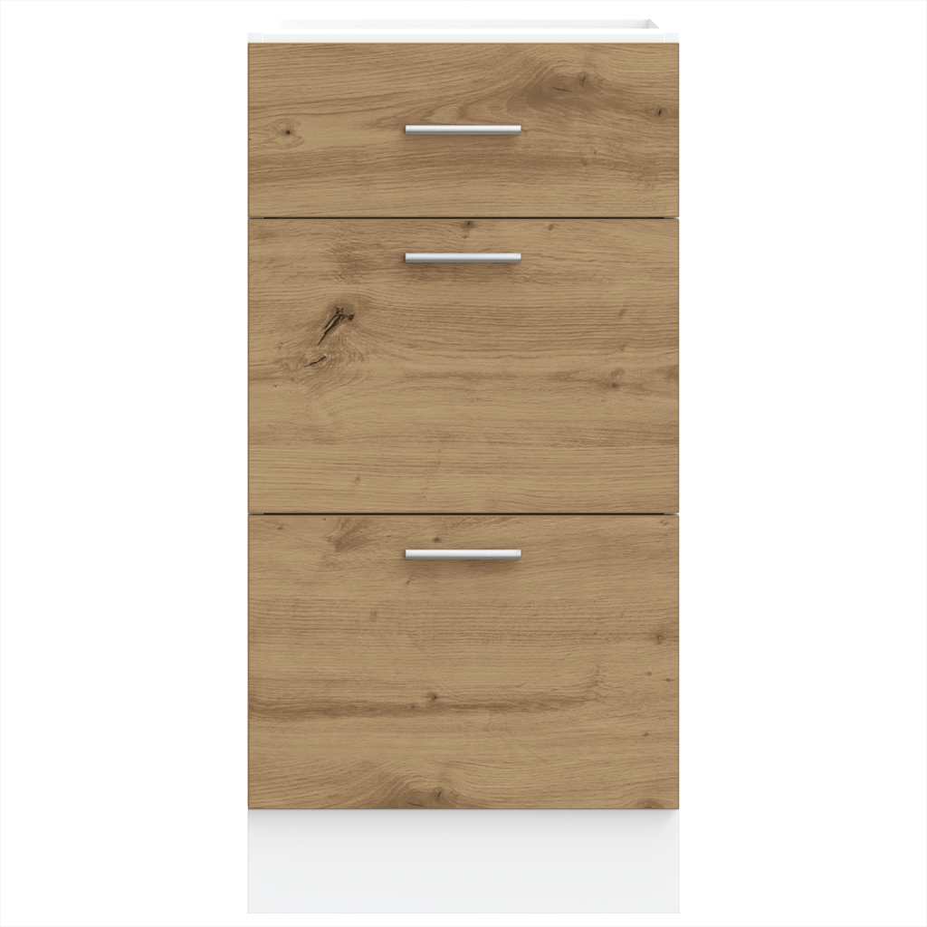 Onderkast 40x46x81,5 cm bewerkt hout artisanaal eikenkleur