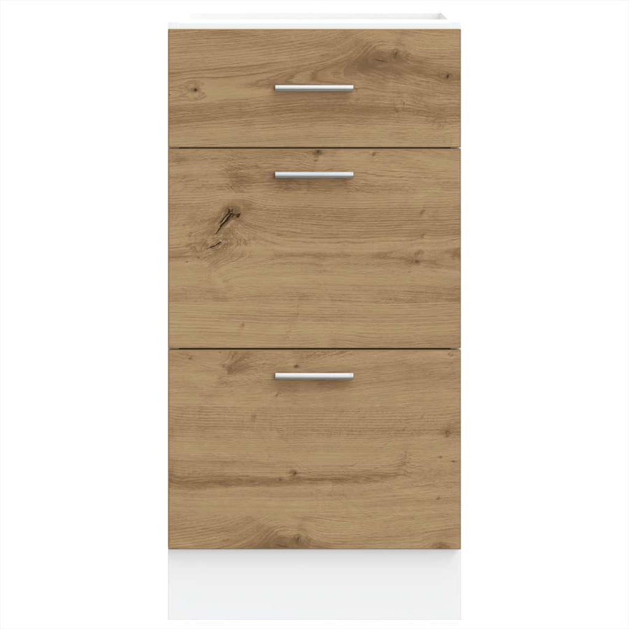 Onderkast 40x46x81,5 cm bewerkt hout artisanaal eikenkleur