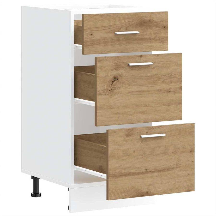 Onderkast 40x46x81,5 cm bewerkt hout artisanaal eikenkleur
