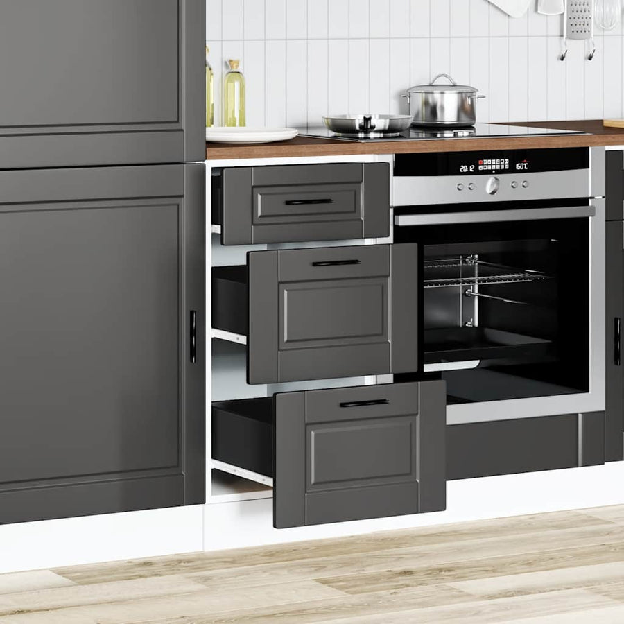 Keuken onderkast Porto bewerkt hout zwart