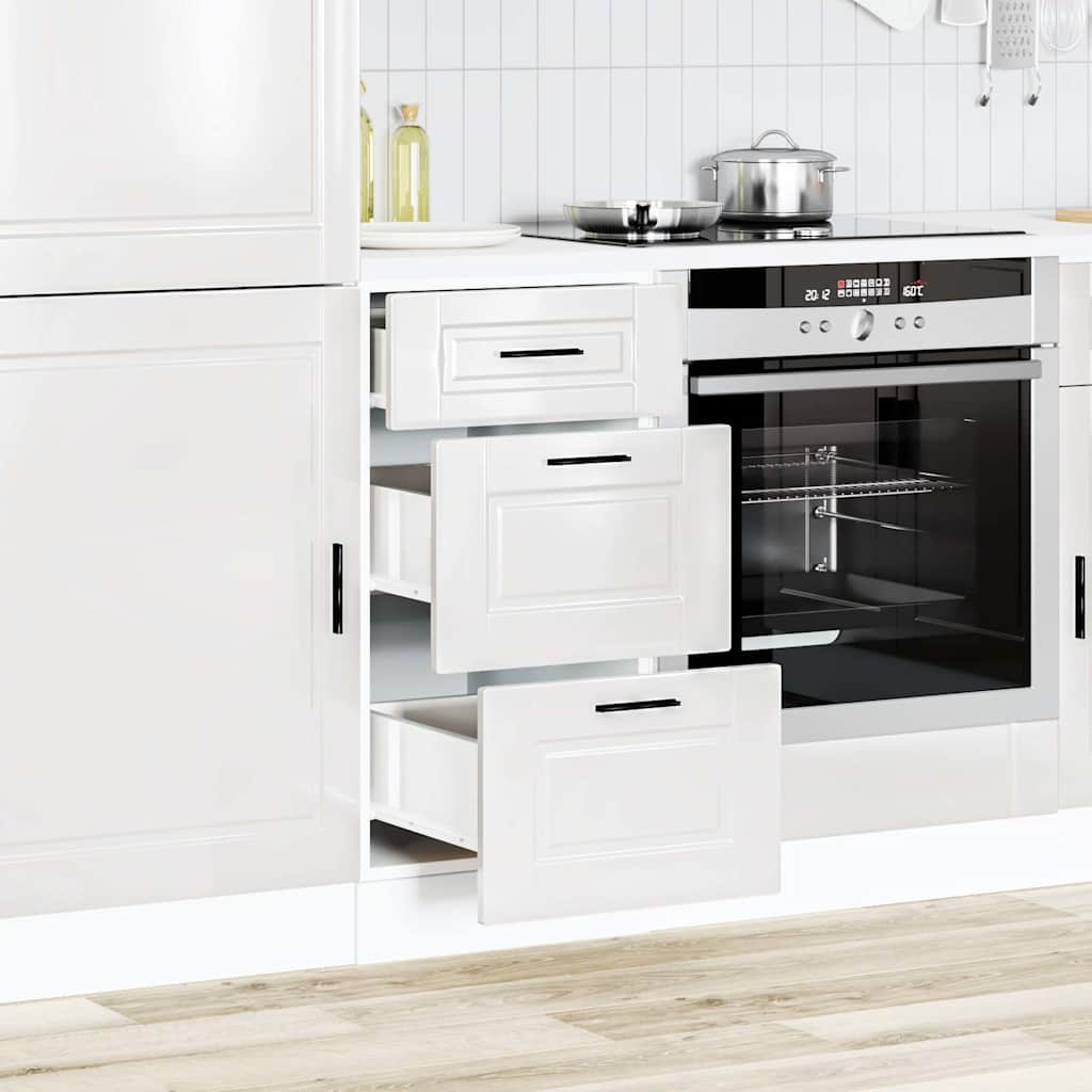 Keuken onderkast Porto bewerkt hout hoogglans wit
