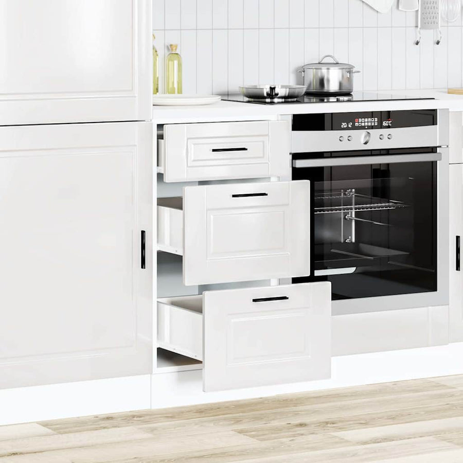 Keuken onderkast Porto bewerkt hout hoogglans wit