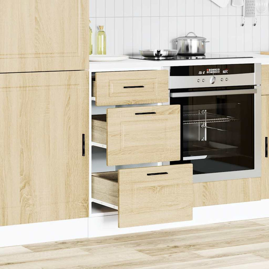 Keuken onderkast Porto bewerkt hout sonoma eikenkleurig