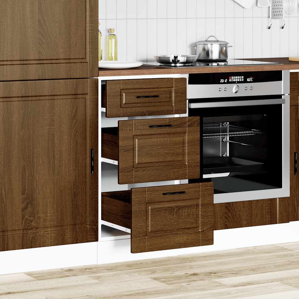 Keuken onderkast Porto bewerkt hout bruin eikenkleur