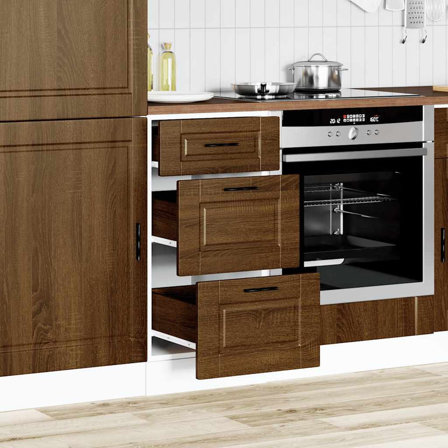 Keuken onderkast Porto bewerkt hout bruin eikenkleur